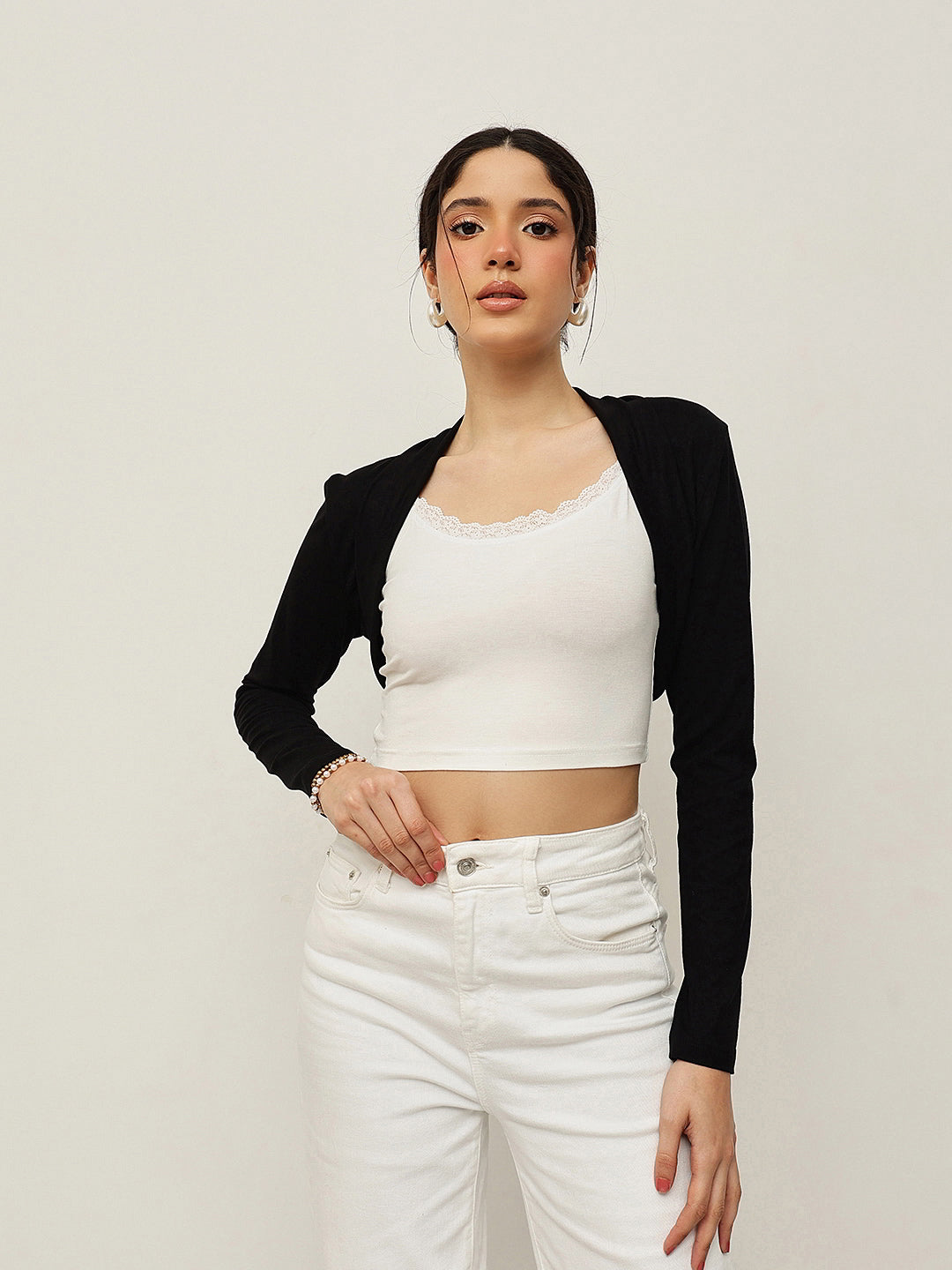Viscose Elastane Crop Bolero