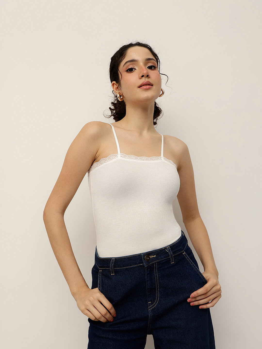 Liva Viscose Camisole with Lace Trim