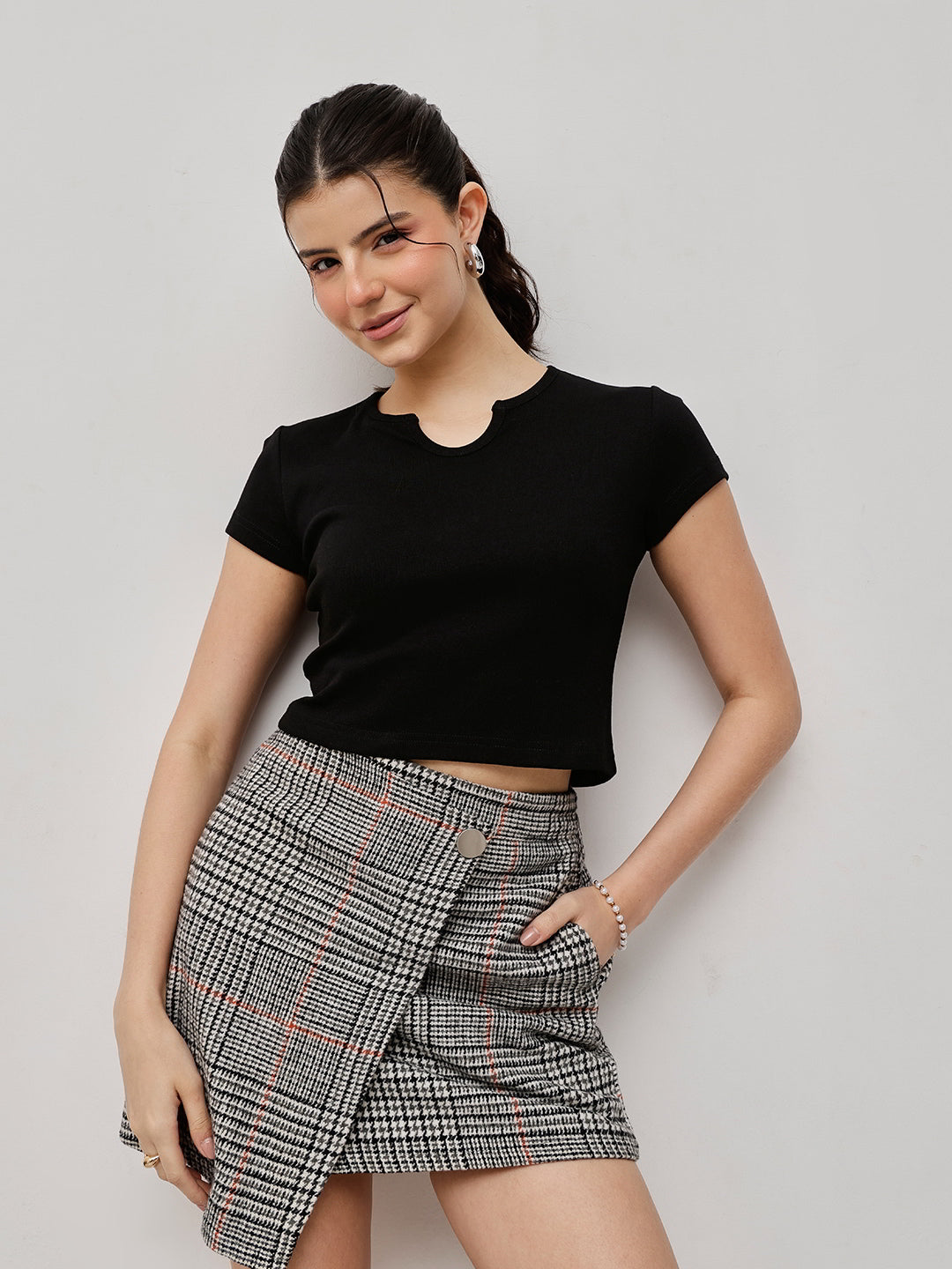 Cotton Ribbed Scoop Neck Crop Top