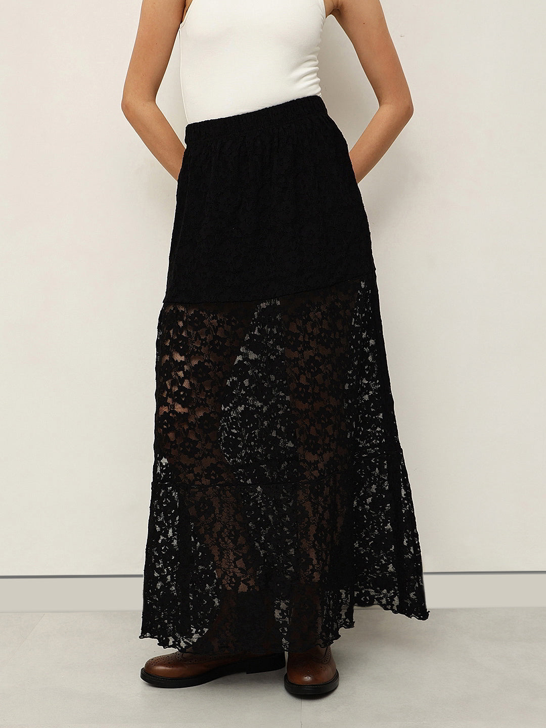 Floral Lace Maxi Skirt