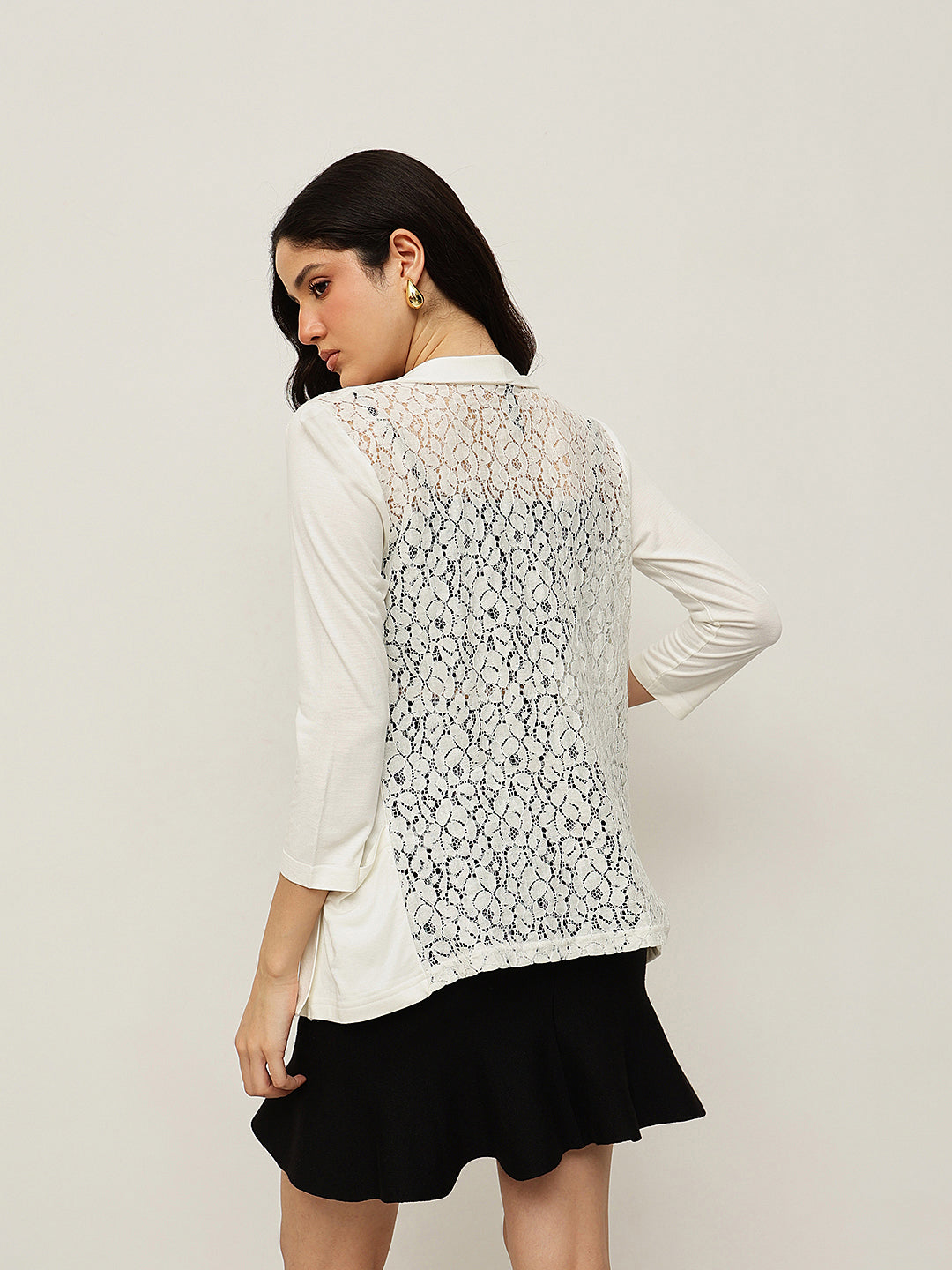 Lace-Back Viscose Shrug
