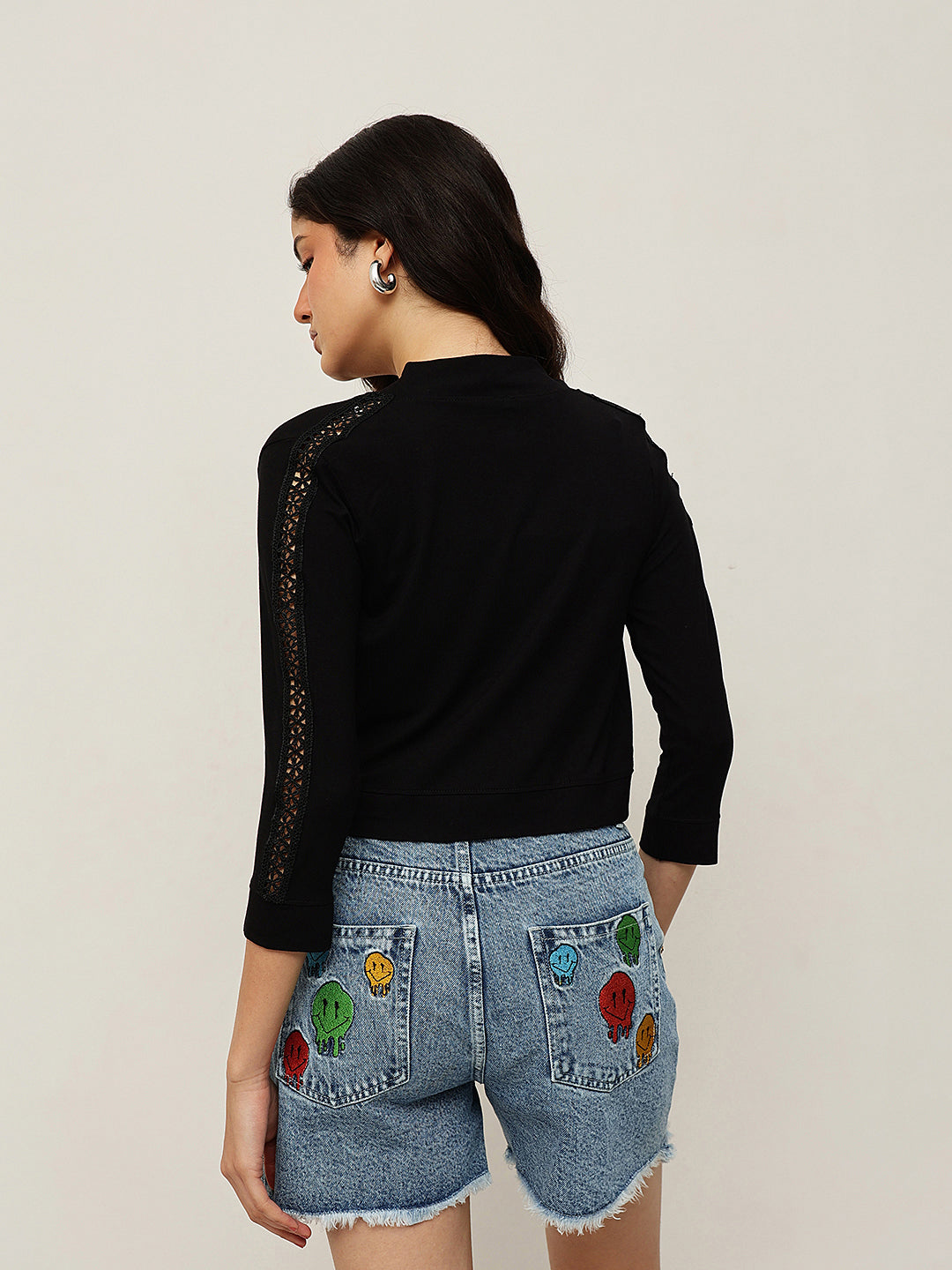 Viscose Elastane Open Front Shrug