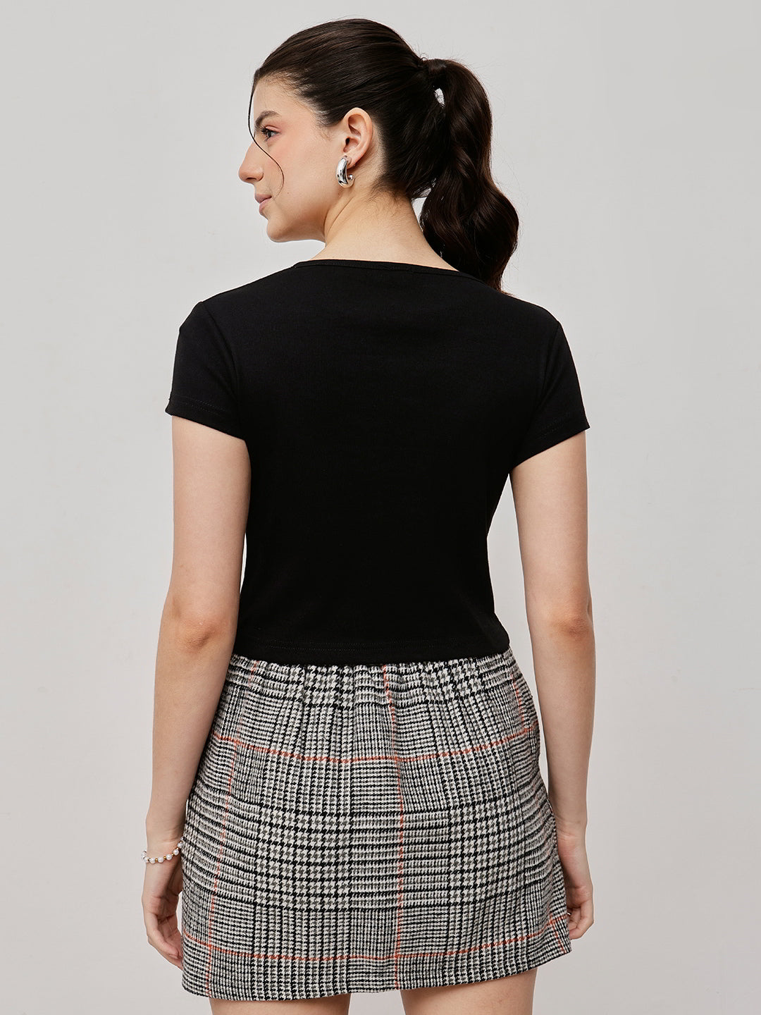 Cotton Ribbed Scoop Neck Crop Top