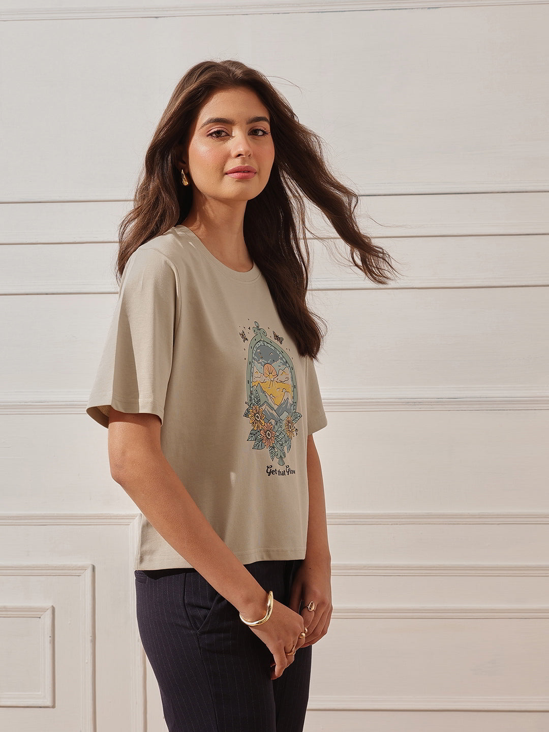 Cotton Relaxed Crop Tee
