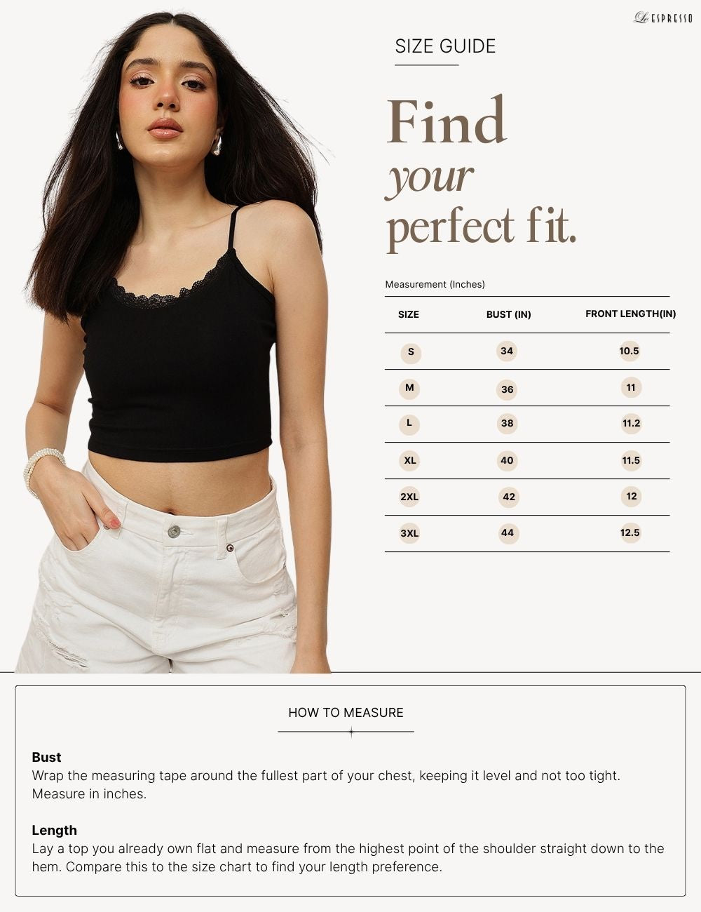 Lace Trim Crop Camisole - Pack of 2 size guide