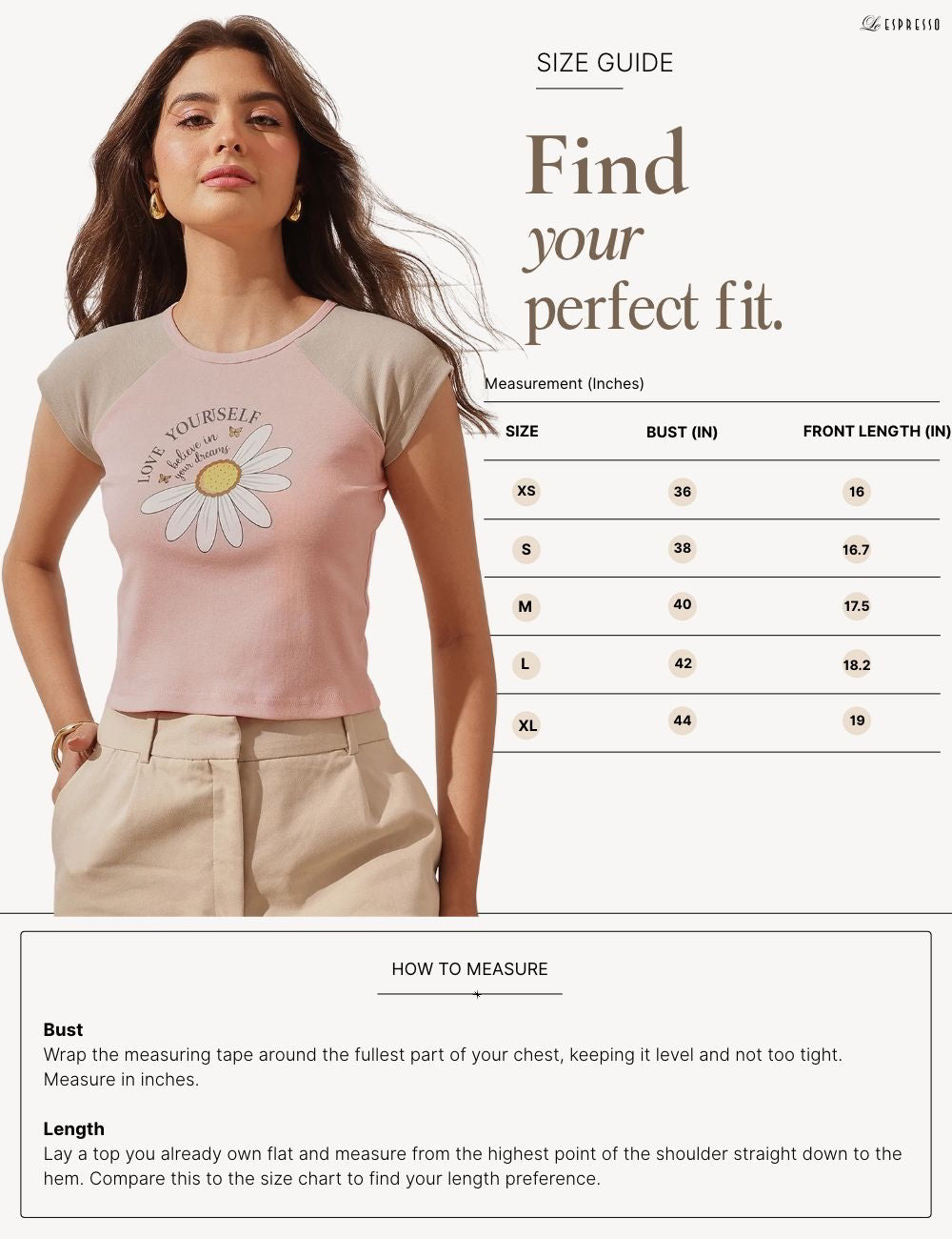 Cotton Ribbed Contrast Trim Crop Top size guide